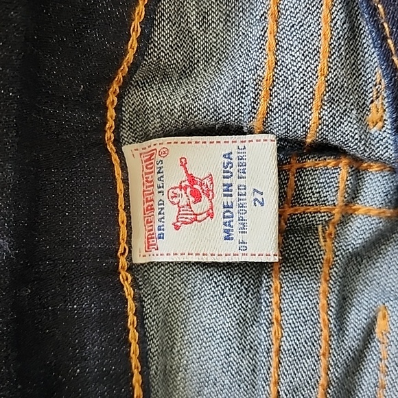 True Religion Joey Jeans, Very Dark Blue With Silver Logos, Size 27 - Picture 7 of 11